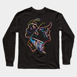 Stevie Wonder in Pop Art style Neon Glow effect Long Sleeve T-Shirt